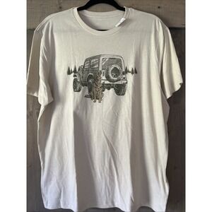 J.CREW Men's German Shepherd Jeep Size Large Graphic T-shirt Short Sleeve